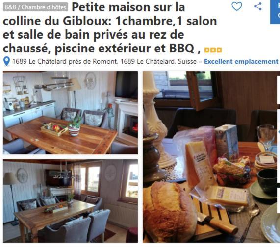 Petite Maison Sur La Colline Du Gibloux: 1Chambre,1 Salon Et Salle De Bain Prives Au Rez De Chausse, Piscine Exterieur Et Bbq , Le Chatelard  Екстер'єр фото